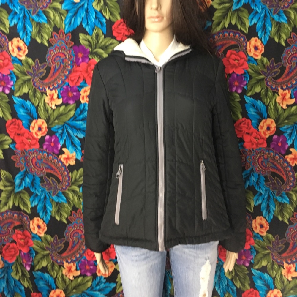 WOMEN’S KENNETH COLE NEW YORK JACKET PUFFY SHERPA COAT WOMENS SIZE SMALL
